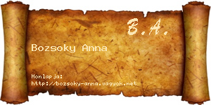 Bozsoky Anna névjegykártya